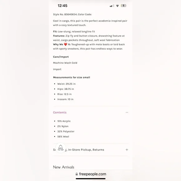 NWOT FREE PEOPLE Charli Wool Longline Cargo Shorts In Bronze Brown MRSP $148 - Picture 6 of 12